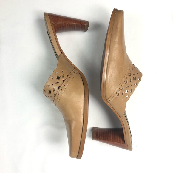 Matisse Tan Cut Out Leather Mules/Clogs Size7M - Picture 3 of 7
